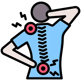 肩こり腰痛を示す人のイラスト